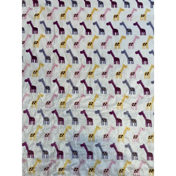 HB Hudson Baby Blanket Minky  30 x 40 Reversible Soft Pink Purple‎ Giraffe Print - Picture 2 of 6